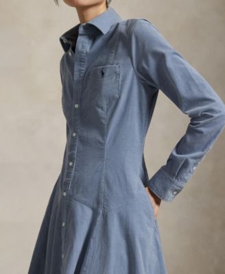 Women's Cotton Corduroy A-Line Shirtdress