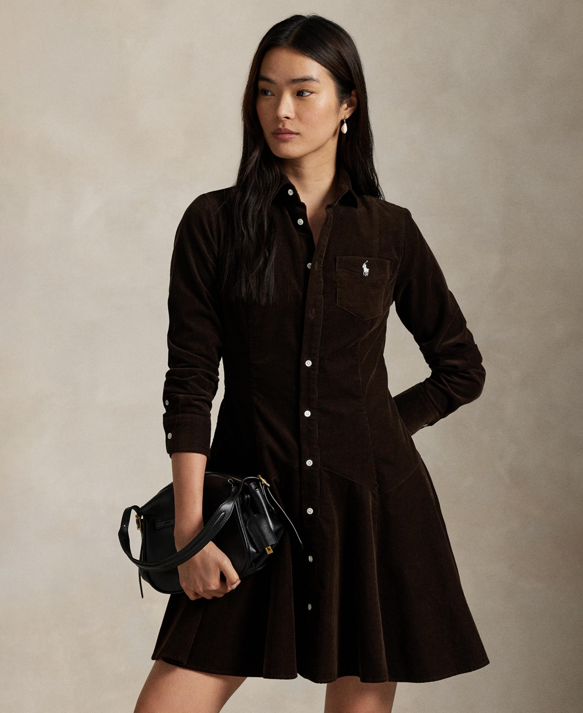 Polo Ralph Lauren Cotton Corduroy A-line Shirtdress