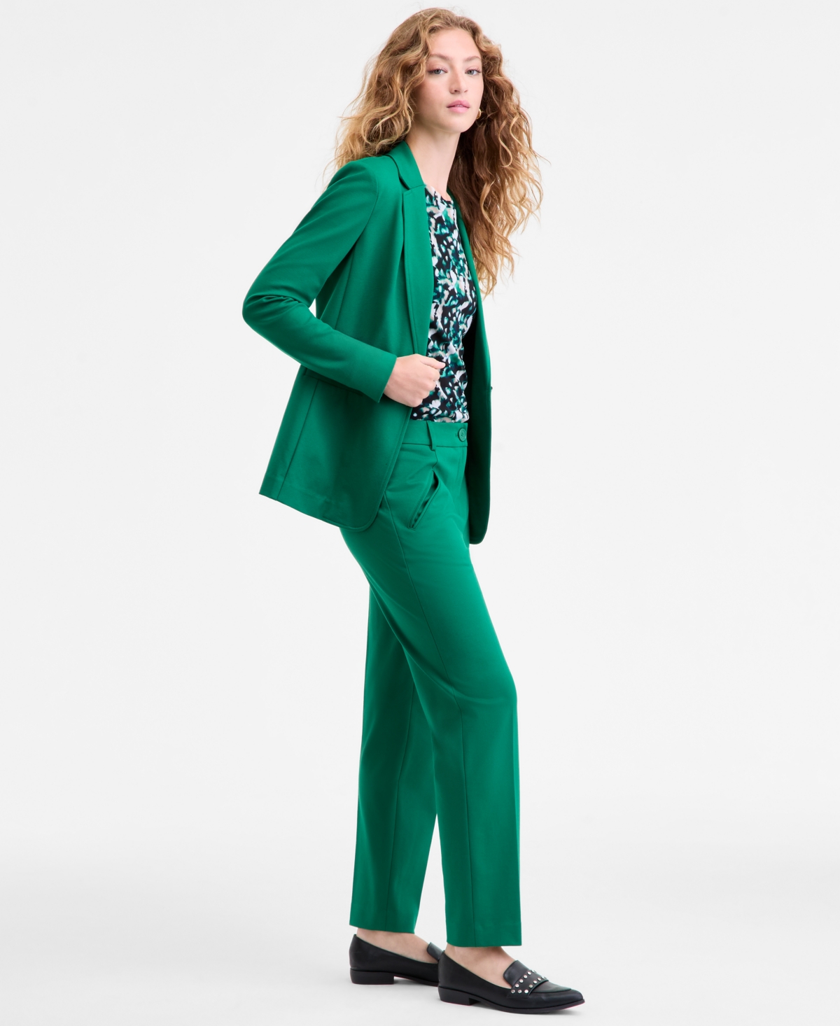 Bar Iii Women's Compression High-rise Straight-leg Pants, Macy's Exclusive In Green