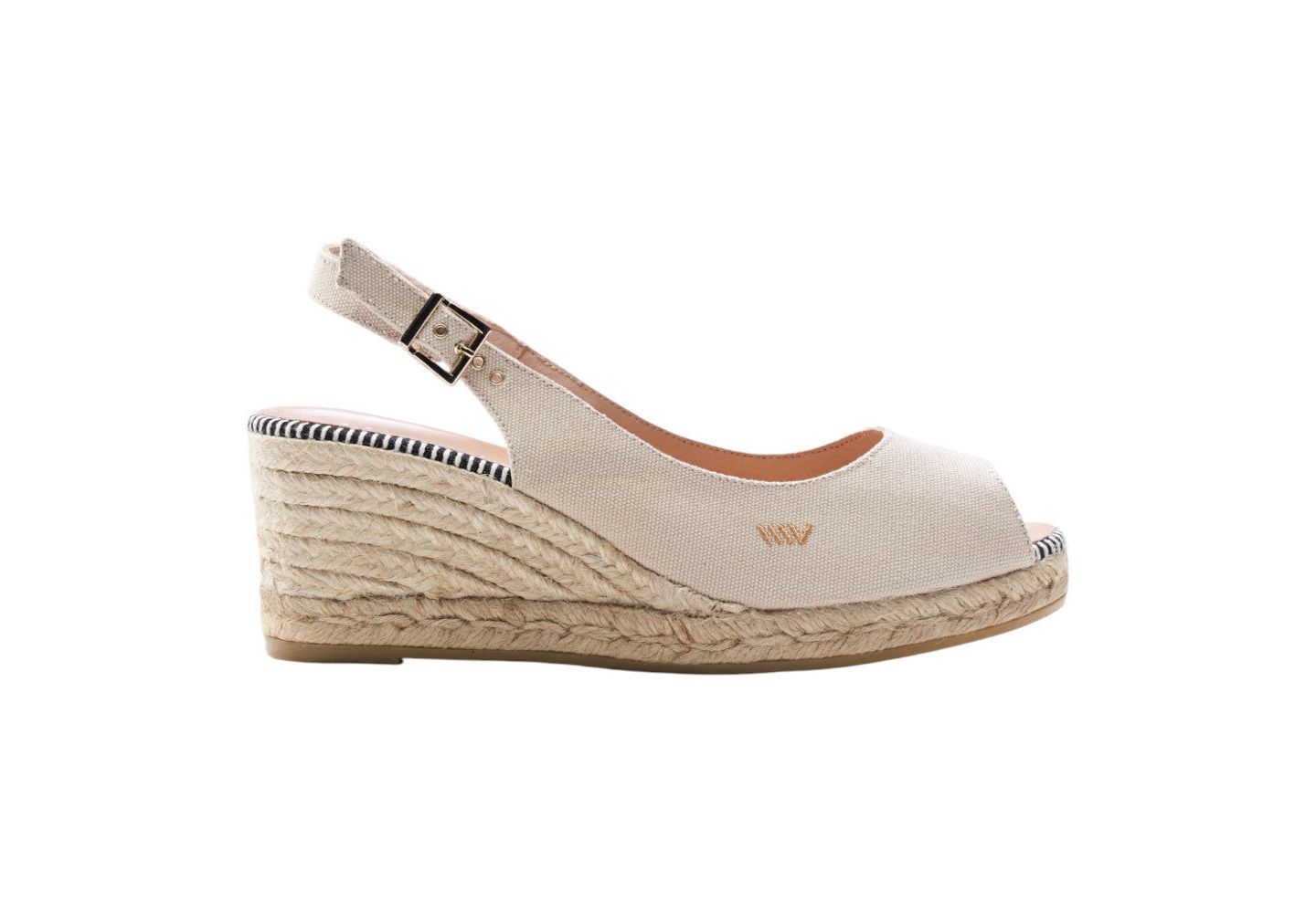Женские сандалии VISCATA Gavina Canvas Espadrille Sandal Wedges Slingback, цвет: Бежевый — фото 1