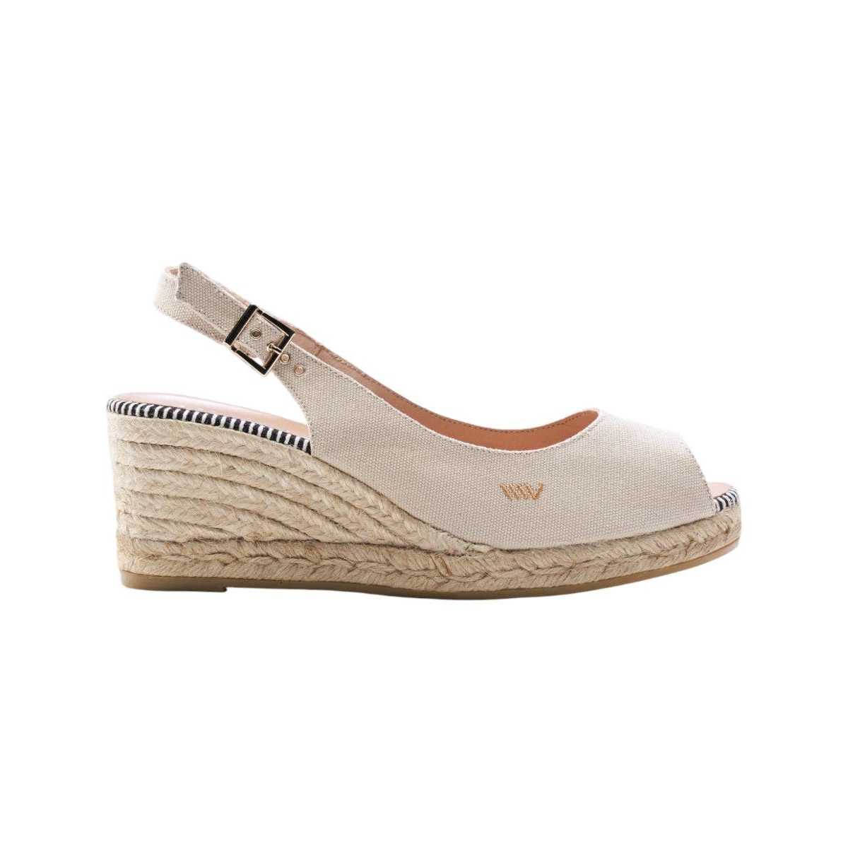 Gavina Canvas Espadrille Sandal Wedges - Blue
