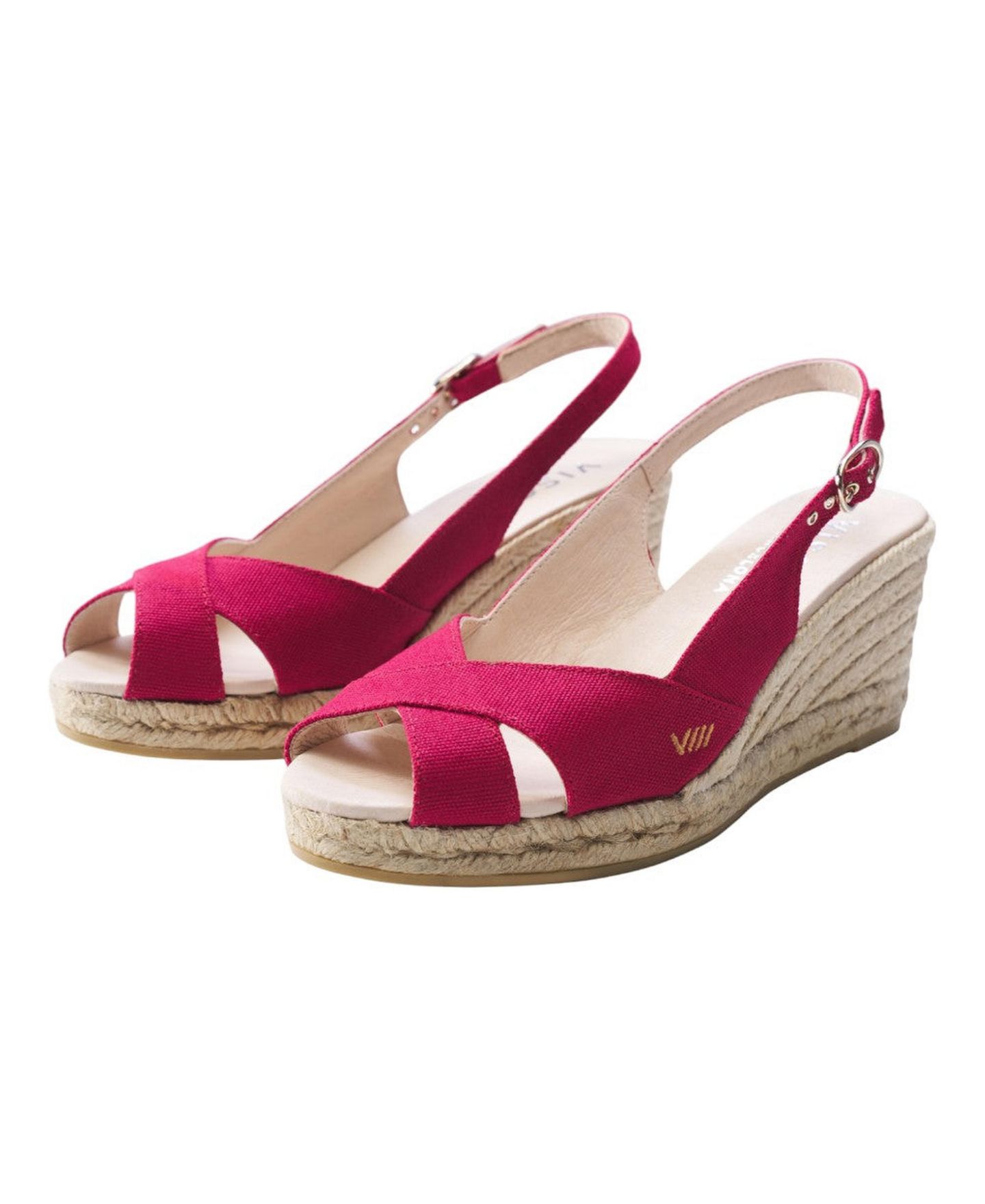 Женские сандалии VISCATA Llansa Archive Canvas Espadrille Sandal Wedges Slingback, цвет: Вишнёвый — фото 2