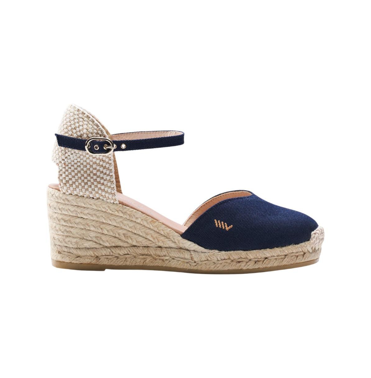 Reus Canvas Espadrille Wedges - Blue