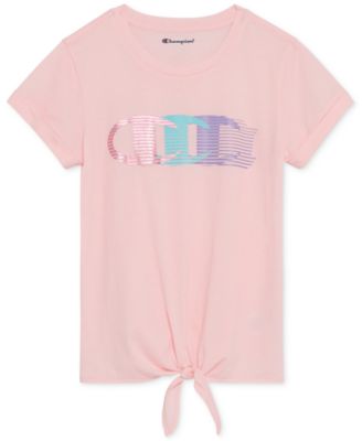 Big Girls Logo Graphic Tie-Front T-Shirt