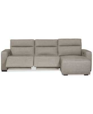 Miren 3-Pc. Fabric Chaise Sectional with 2 Power Headrest Recliners, Exclusively at Macy's