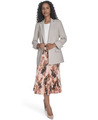 Petite Notch Collar Open Front Blazer