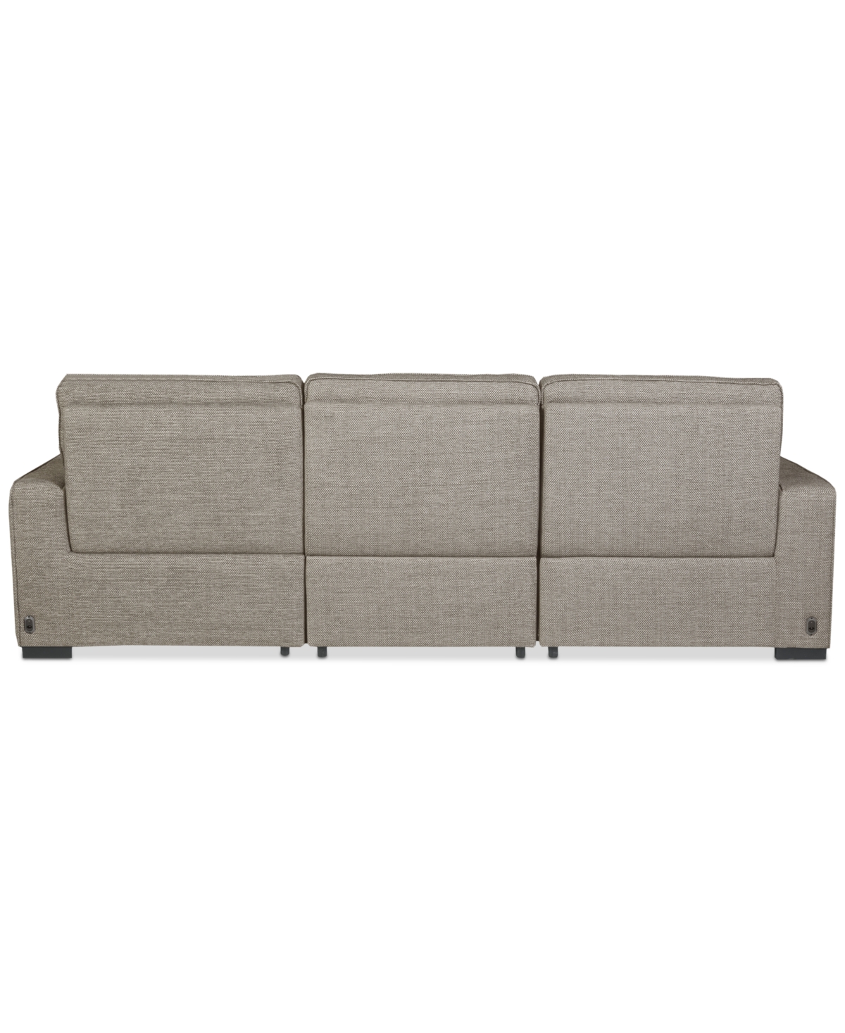 Macy's Miren 3-pc. Fabric Sectional With 2 Power Headrest Recliners, Exclusively At  In Brown