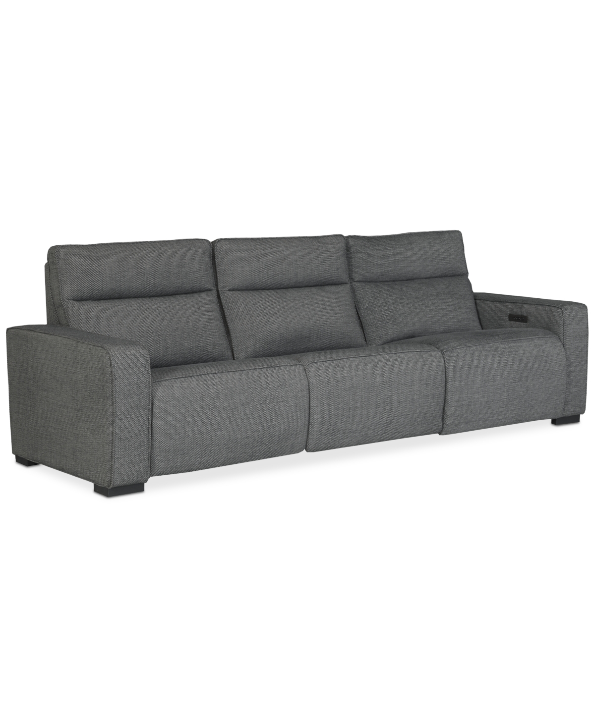 Macy's Miren 3-pc. Fabric Sectional With 2 Power Headrest Recliners, Exclusively At  In Gray