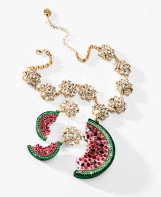 Faux Stone Backyard Watermelon Pendant Necklace