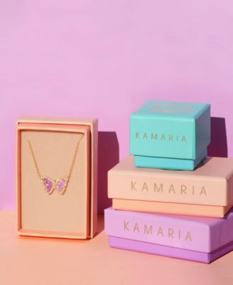 Butterfly Necklace with Lab-Grown Opal in Plated Sterling