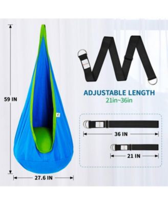 Cotton Kids Pod Swing Seat Blue Pink and Blue,Sensory Swing for Indoor and Outdoor