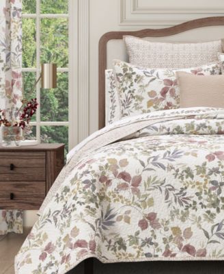 Rosewood Botanical Leaf 3-Pc. Quilt Set, Twin/Twin XL