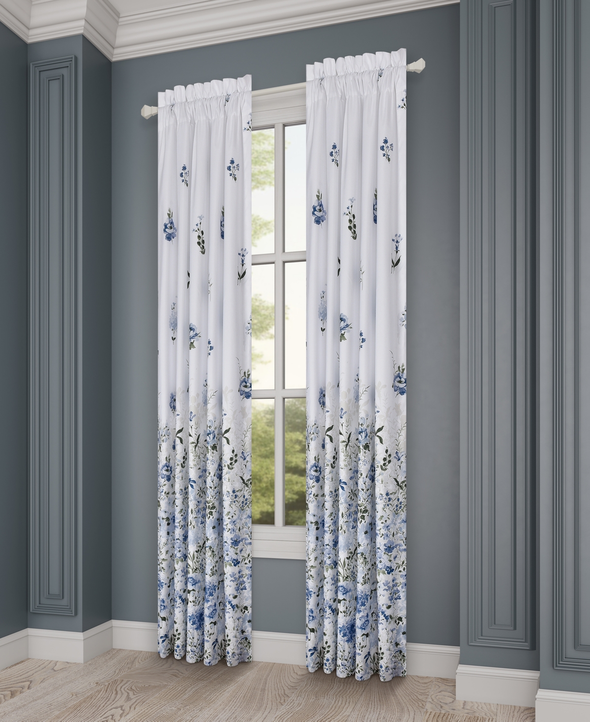 Kourtney Window Panel Pair, 41" x 84" - Blue