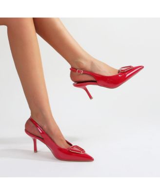 Ceira Patent Slingback Pump with Metallic Accent
