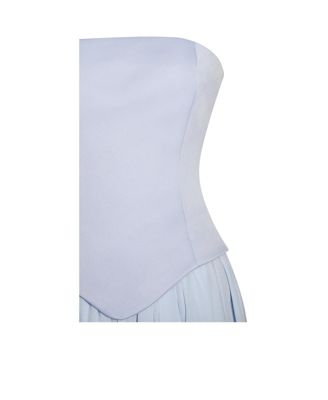 Women's Qianna Baby Blue Peplum Top Drop Waist Chiffon Gown