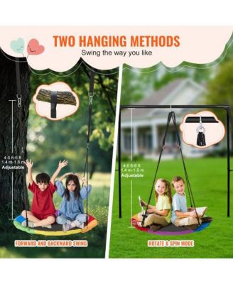 Toddler Oxford Fabric Tree Saucer Swing Outdoor Hanging Swing for Backyard and Garden