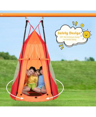 40'' Kids Hanging Chair Swing Tent Set Hammock Nest Pod Seat