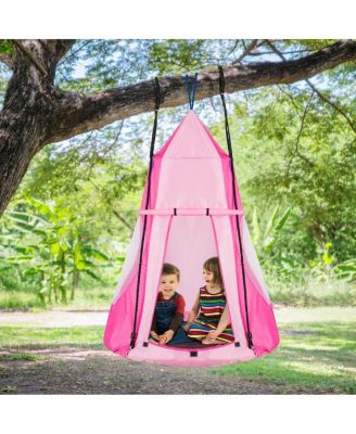 40'' Kids Hanging Chair Swing Tent Set Hammock Nest Pod Seat