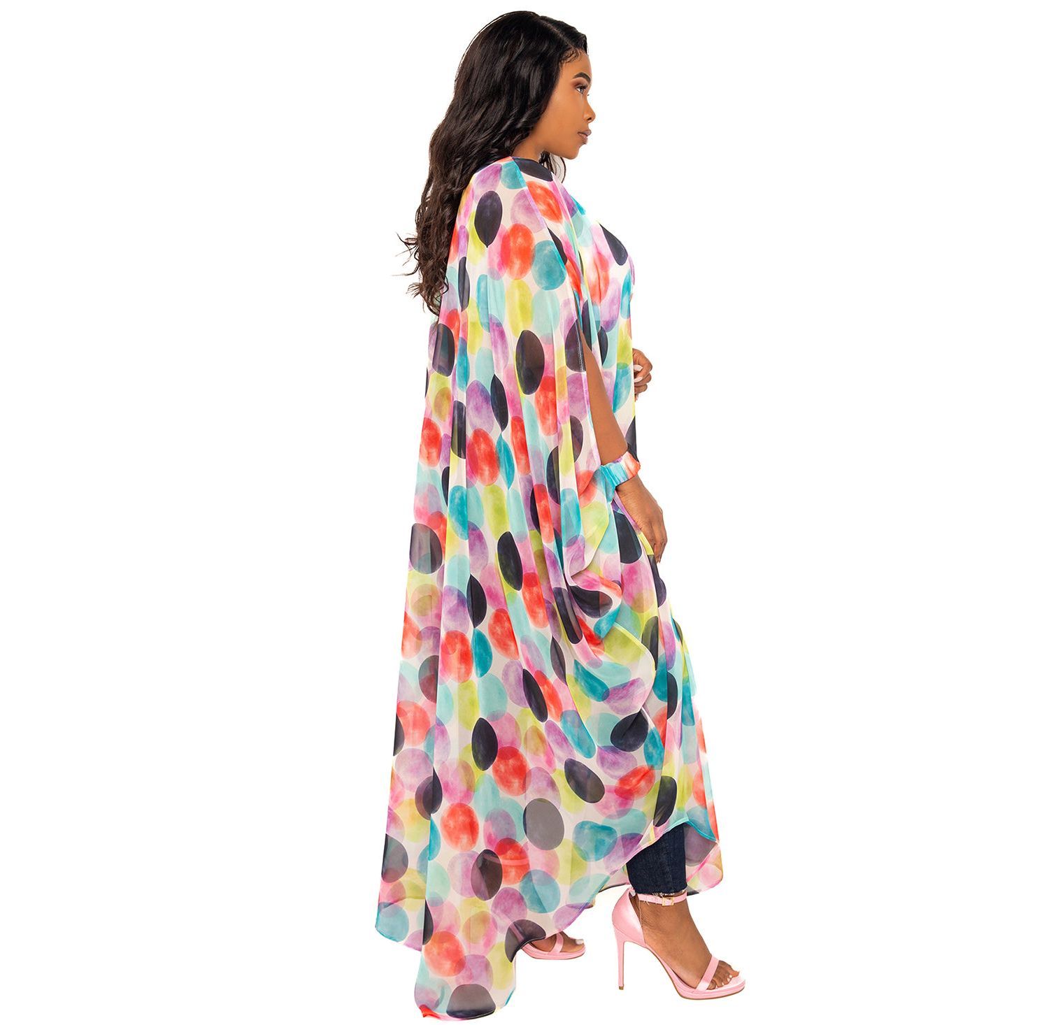 Women's Polka Dot Robe with Wrist Band