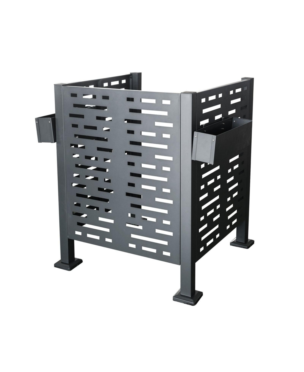 3ftx3ft Air Conditioner Fence Metal Privacy Fence Cover for Outdoor Units - Charcoal