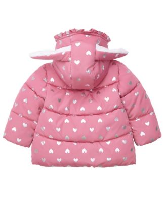 Baby Girls Soft Fleece Lined Puffer Jacket Winter Coat
