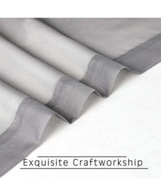 Hotel Lux 1 Piece Charcoal Gray Sheer Window Scarf Treatment