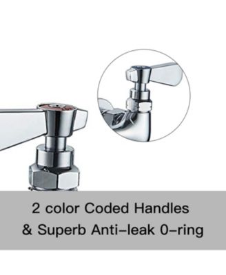 2-Handle Wall Mount 8&amp;#x22; Swivel Spout with 8&amp;#x22; Center Kitchen Faucet