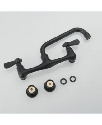 2-Handle Wall Mount 8" Swivel Spout with 8" Center Kitchen Faucet