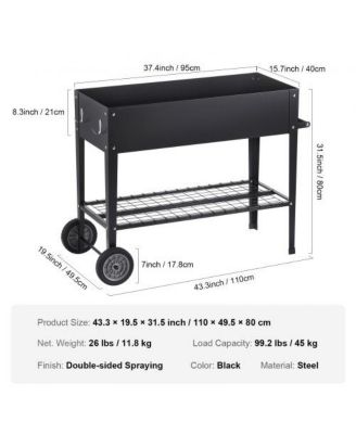 Galvanized Metal Raised Garden Bed Planter Box with Legs for Outdoor Planting