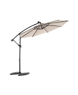 10ft Solar Led Offset Hanging Market Patio Umbrella