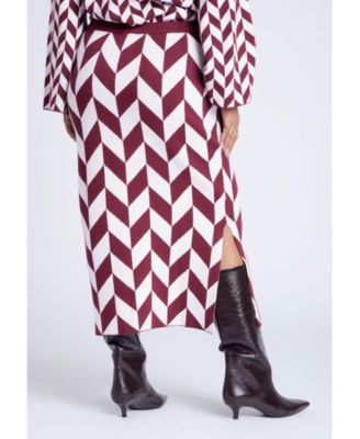 Women's Plus Size Intarsia Sweater Skirt