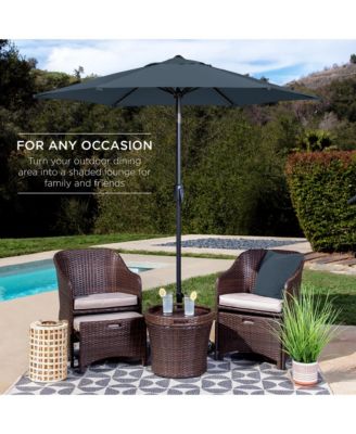 7.5ft Heavy-Duty Outdoor Market Patio Umbrella w/ Push Button Tilt, Easy Crank
