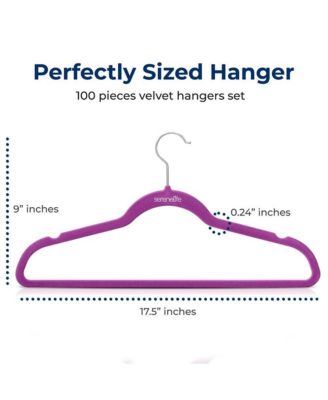 100 Pack Velvet Hangers - Non-Slip Felt with 360&amp;#xB0; Swivel Hook, Space-Saving, Ultra-Thin, Lightweight for Shirts
