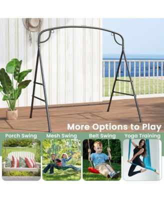 Swing Stand for Porch Heavy-Duty Metal Swing Frame w/ 2 Hanging Rings