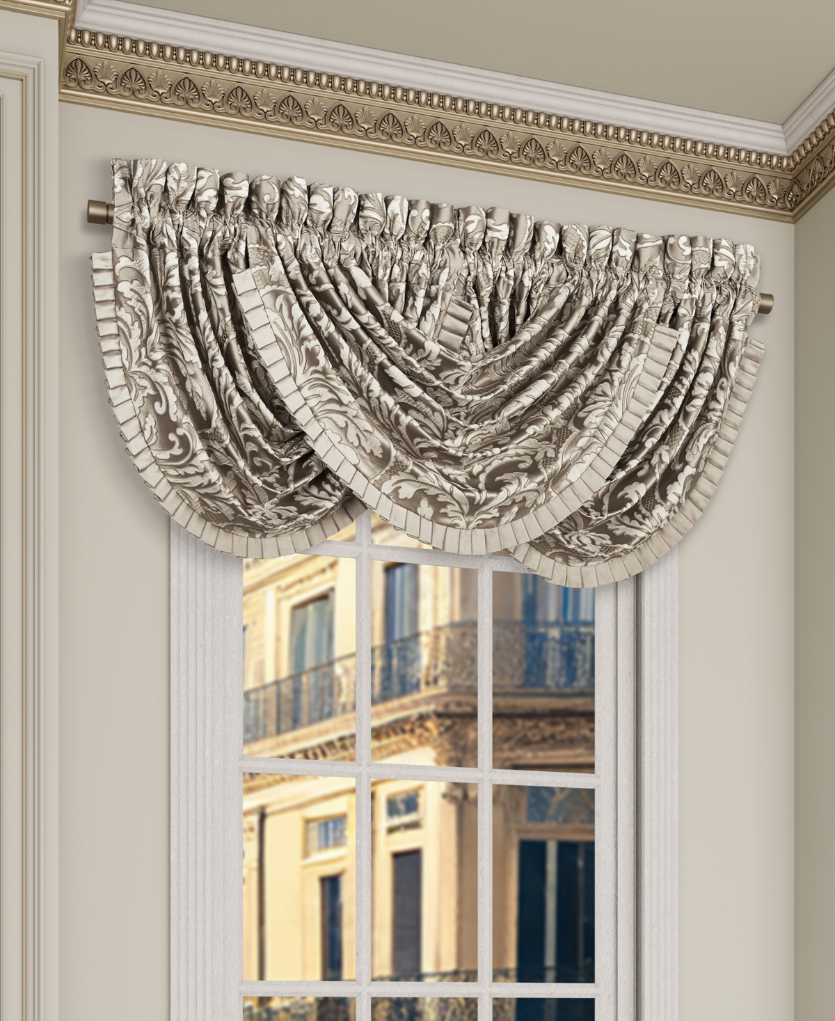 Brunello Window Waterfall Valance, 33" x 43" - Flax