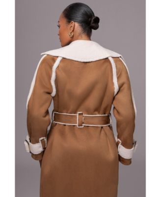 Women's Suede And Sherpa Reversible Coat