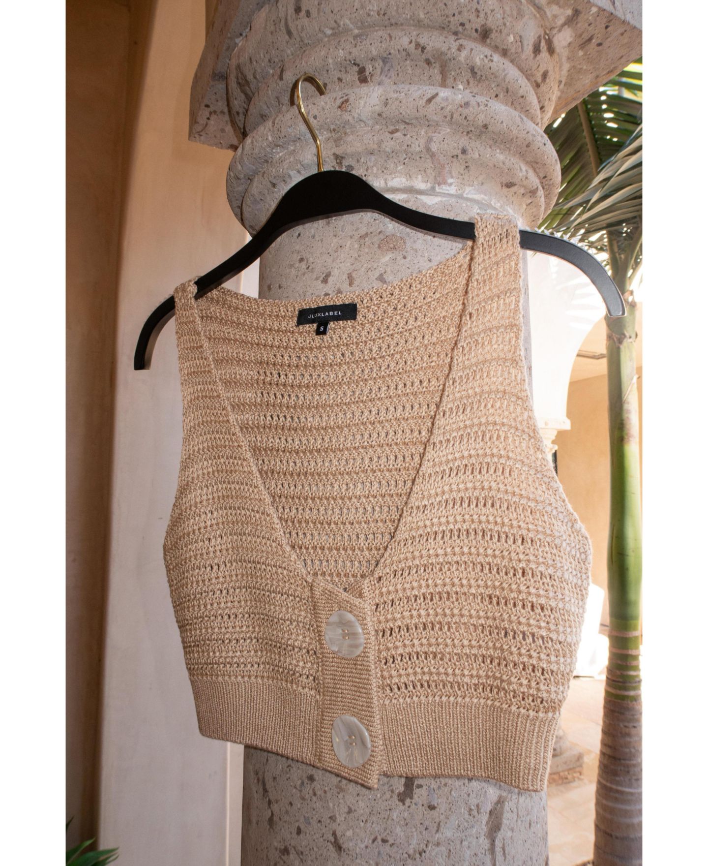 Женский топ JLUXLABEL Salmah Crochet, цвет: Бежевый — фото 8