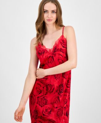 Women's Lace-Trim Satin Nightgown, Exclusively at Macy's