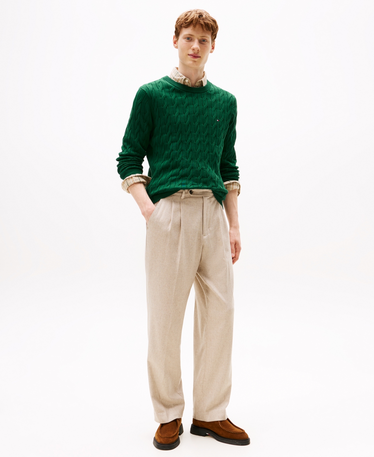 Tommy Hilfiger Wool Crewneck Sweater In Green