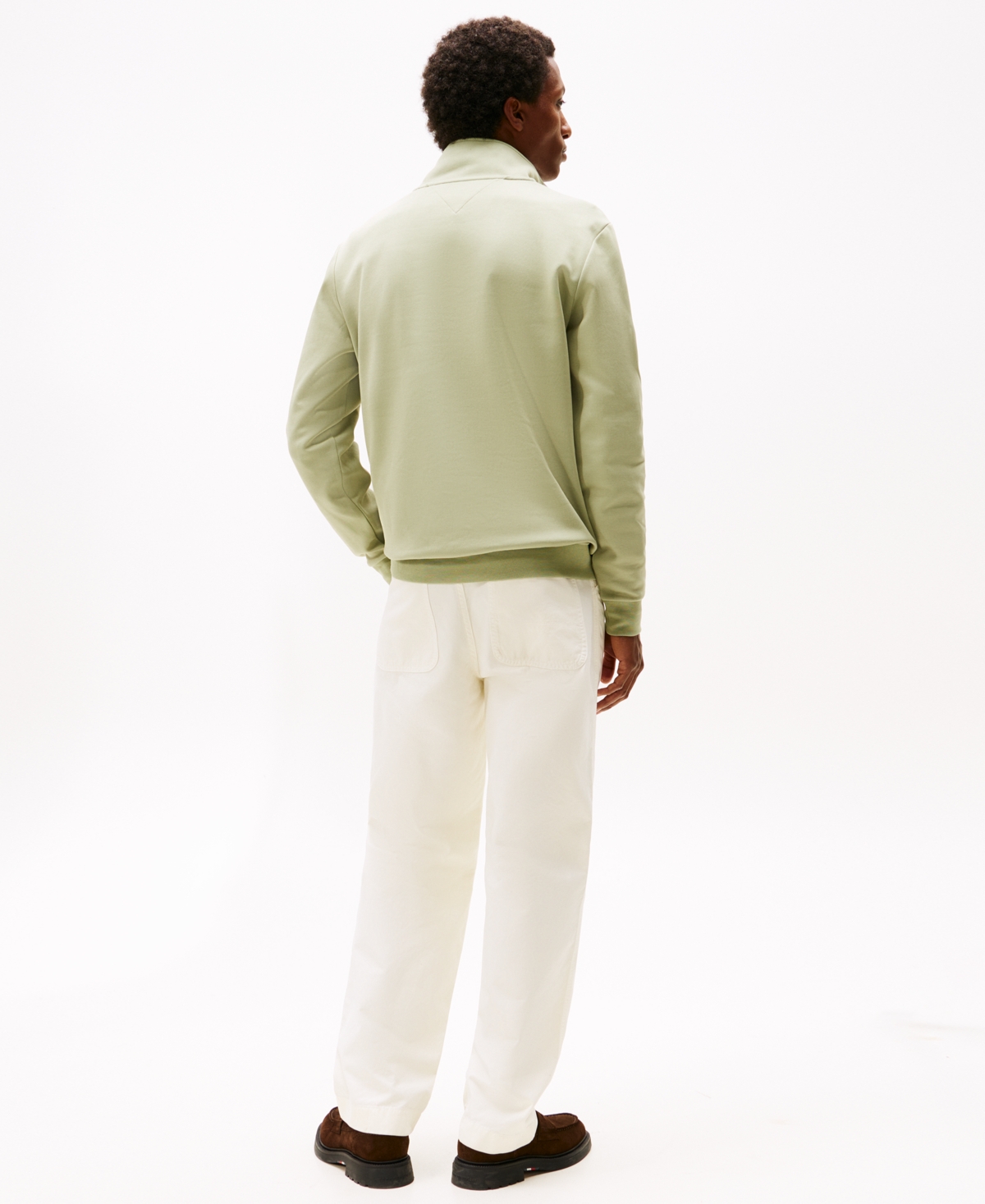 Tommy Hilfiger Men's Essential Intechno Knit Regular-fit 1/4-zip Sweatshirt In Green