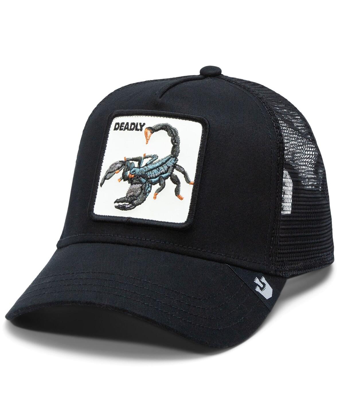 Men's Black Deadliest Scorpion Adjustable Trucker Hat - Black