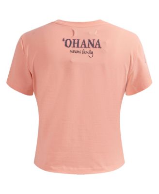 Women's Light Pink Lilo and Stitch Ohana Baby Doll T-Shirt