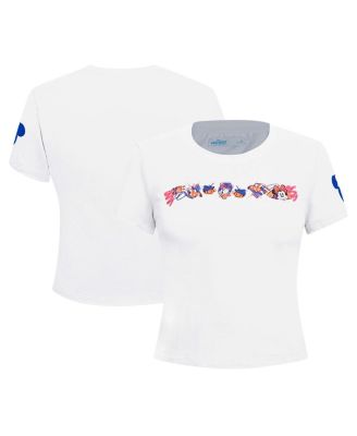 Freeze Max - Women's White Mickey Friends Babydoll Cropped T-Shirt