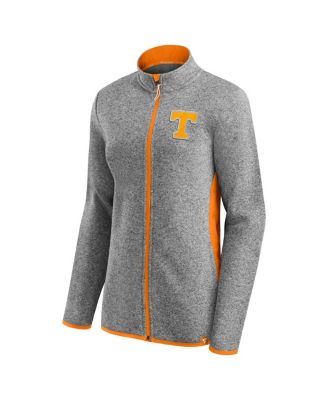 Women's Heather Gray Tennessee Volunteers Block Party Fleece Full-Zip Sweater