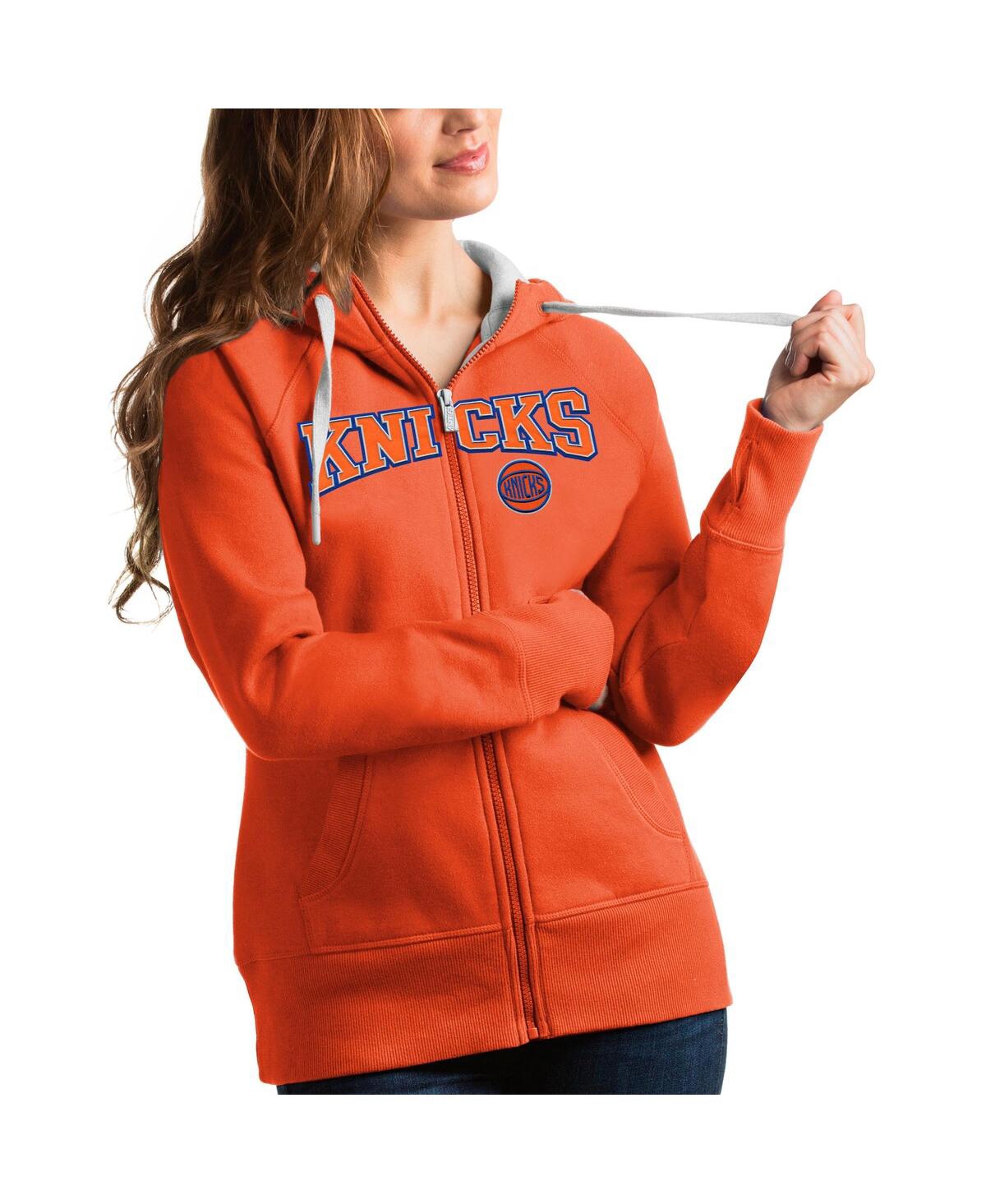 Women's Orange New York Knicks Team Victory Full-Zip Hoodie - Orange