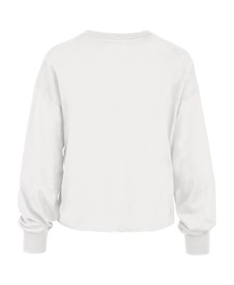 Women's Cream New York Knicks Parkway Wrapped Up Long Sleeve T-Shirt