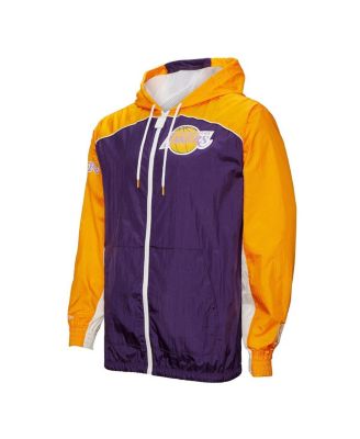 Men's Purple Los Angeles Lakers Hardwood Classics Big Shot Premium Full-Zip Windbreaker Jacket