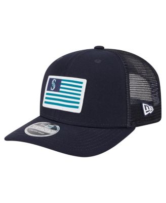 New Era - Men's Navy Seattle Mariners Flag 9SEVENTY Stretch-Snap Hat