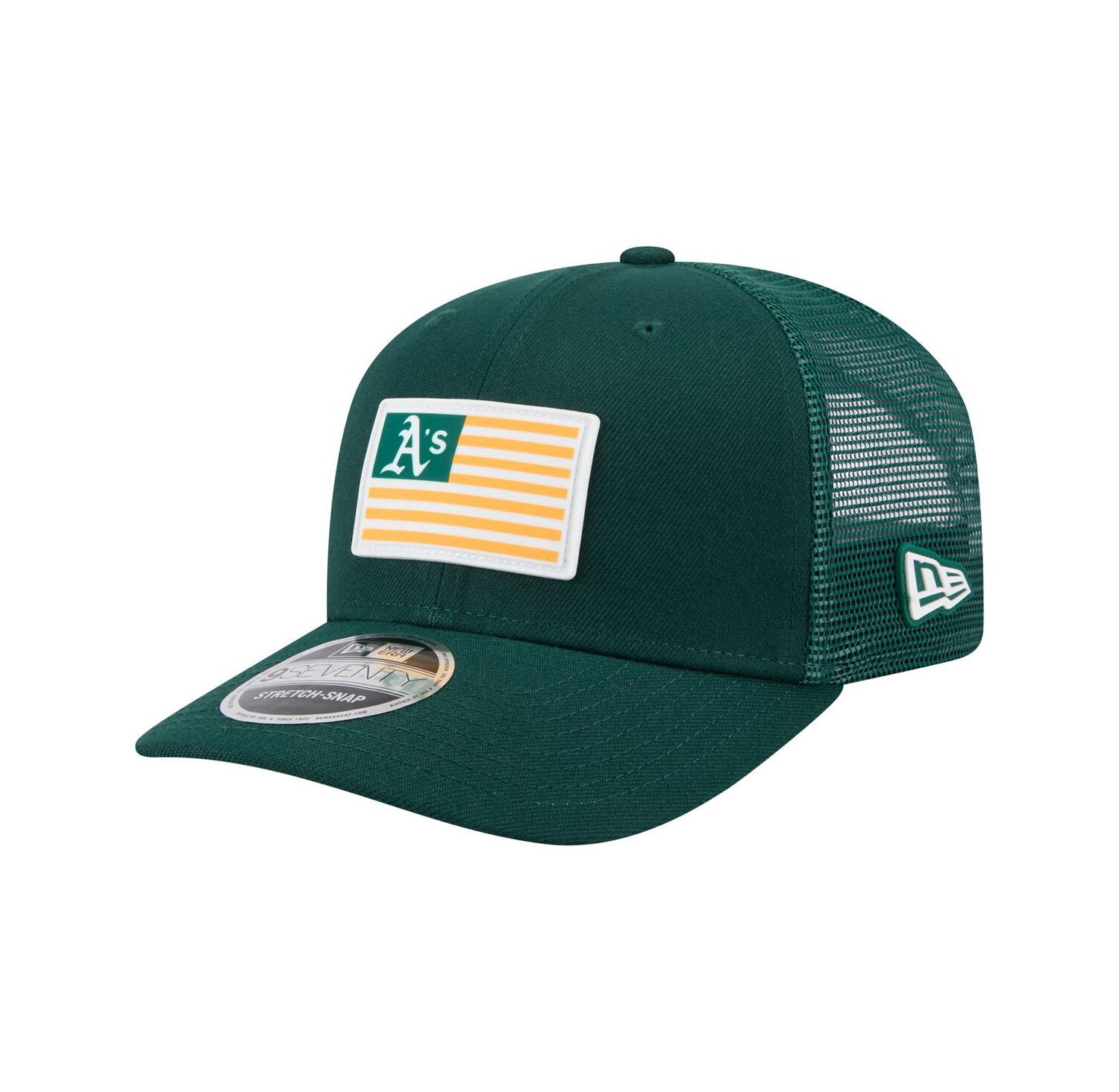 Men's Green Athletics Flag 9SEVENTY Stretch-Snap Hat