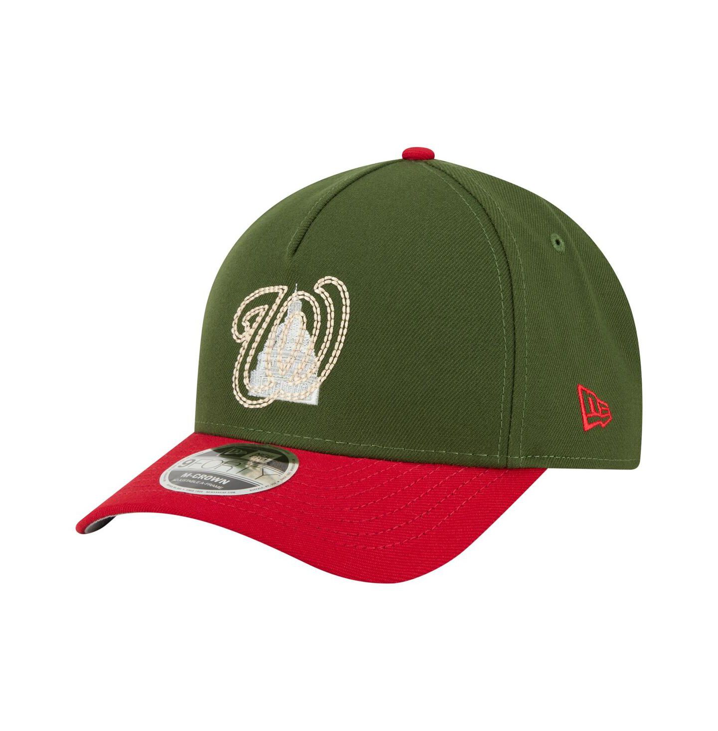 Мужская кепка New Era Dark Green Washington Nationals City Feature 9FORTY A-Frame Adjustable Hat — фото 1